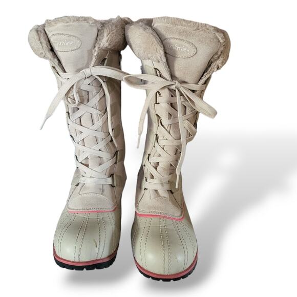 Comfortview Winter White Duck Boot Zipper Closure Size 10 - Picture 1 of 10
